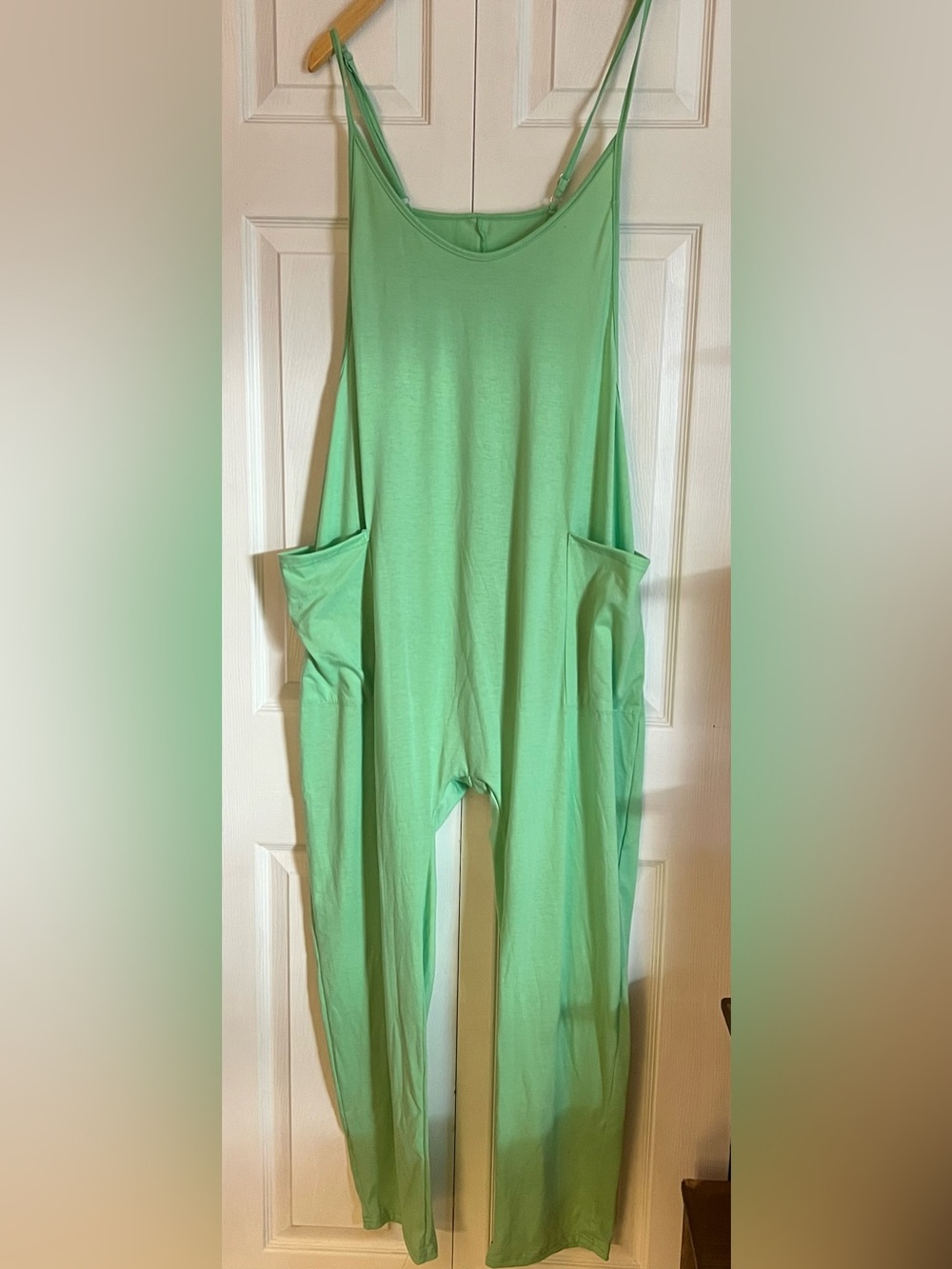 Mint Green Slouchy Wide Leg Jumpsuit Overalls with Pockets size XL